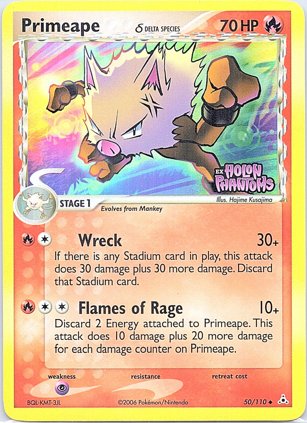 2006 - Pokémon TCG - Primeape (Delta Species) - Holon Phantoms - 50/110 - LP - Reverse Holo