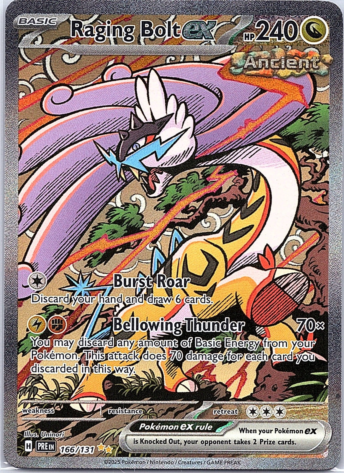 2025 - Pokémon TCG - Raging Bolt ex - SV: Prismatic Evolutions - 166/131 - NM