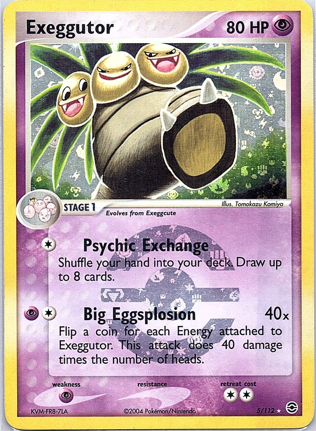 2004 - Pokémon TCG - Exeggutor - FireRed & LeafGreen - 5/112 - HP - Reverse Holo