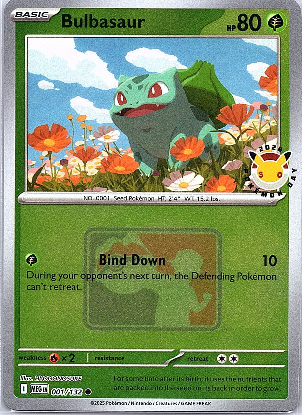 2026 - Pokémon TCG - Bulbasaur (Pokémon Day 2026) - 001/132 - NM