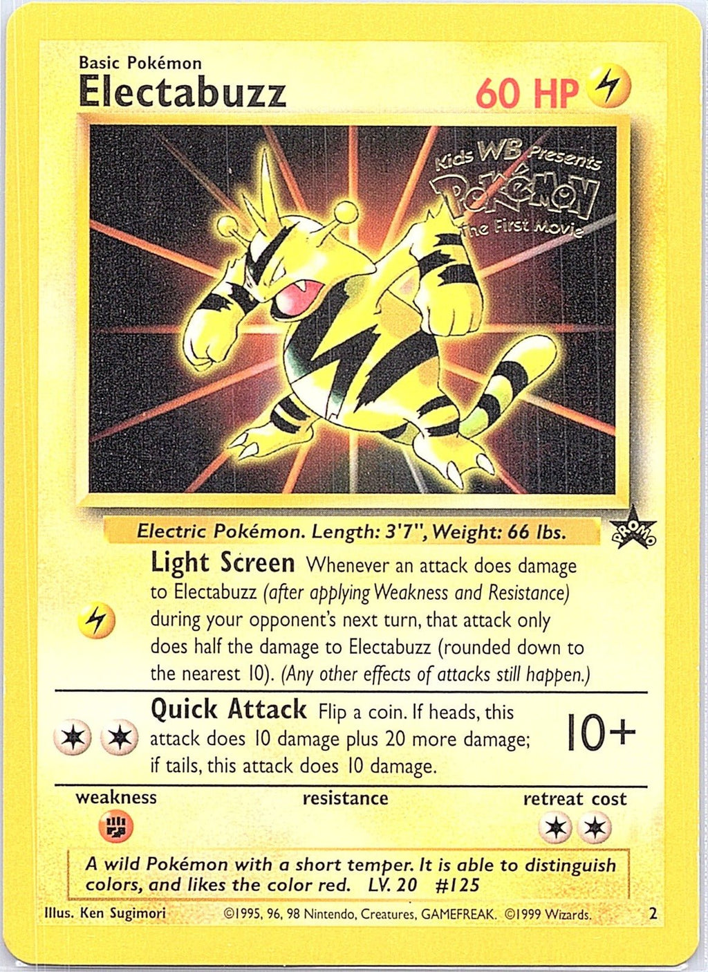 1999 - Pokémon TCG - Electabuzz (Movie Promo) - WoTC Promo - 02/53 - LP - Pack Daddies Card Co