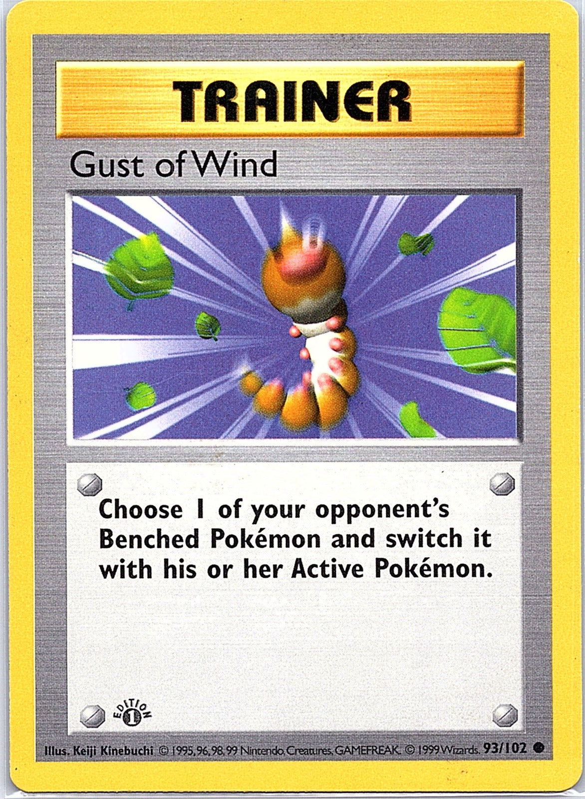 1999 - Pokémon TCG - Gust of Wind - 1st Edition (Shadowless) - 093/102 - NM