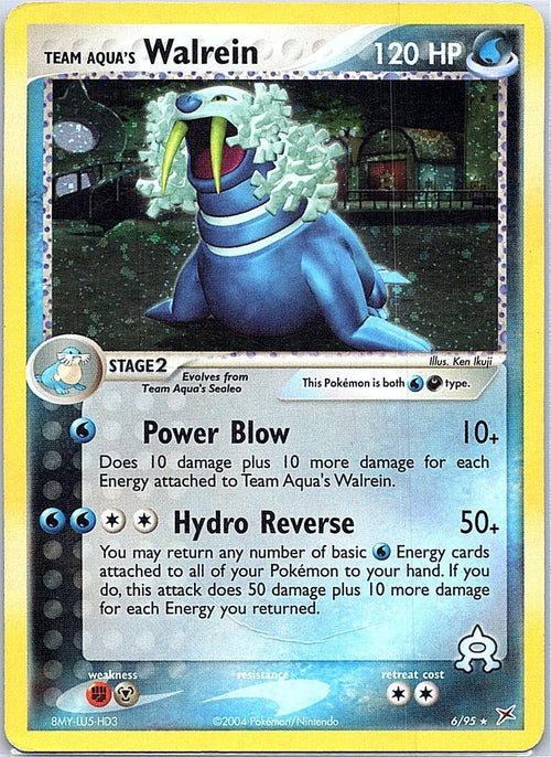 2004 - Pokémon TCG - Team Aqua's Walrein - EX Team Magma vs Team Aqua - 6/95 - MP - Reverse Holo - Pack Daddies Card Co