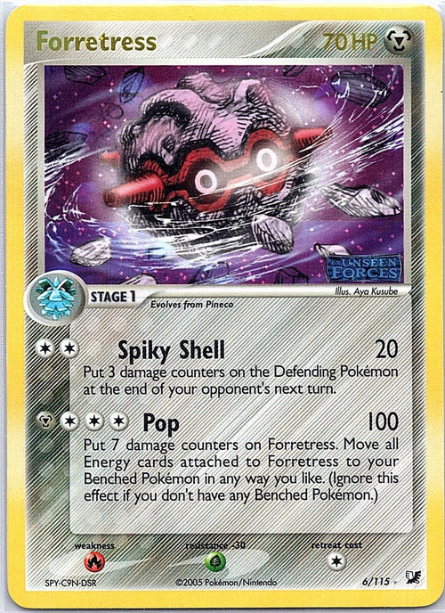 2005 - Pokémon TCG - Forretress - EX Unseen Forces - 6/115 - MP - Holo - Pack Daddies Card Co