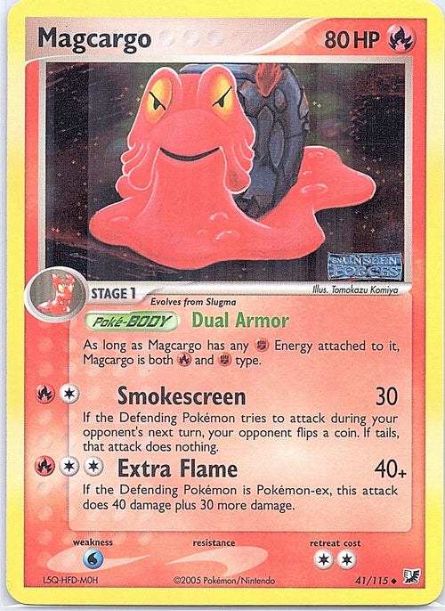 2005 - Pokémon TCG - Magcargo - Unseen Forces - 41/115 - LP - Reverse Holo - Pack Daddies Card Co