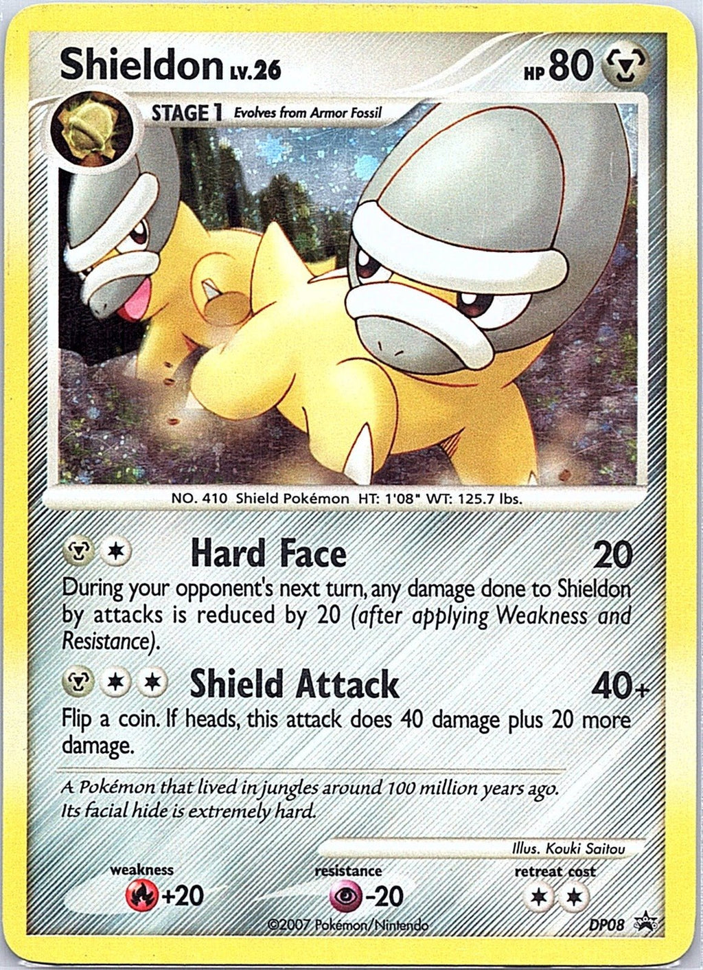 2007 - Pokémon TCG - Shieldon - Diamond and Pearl Promos - DP08 - MP - Holo - Pack Daddies Card Co