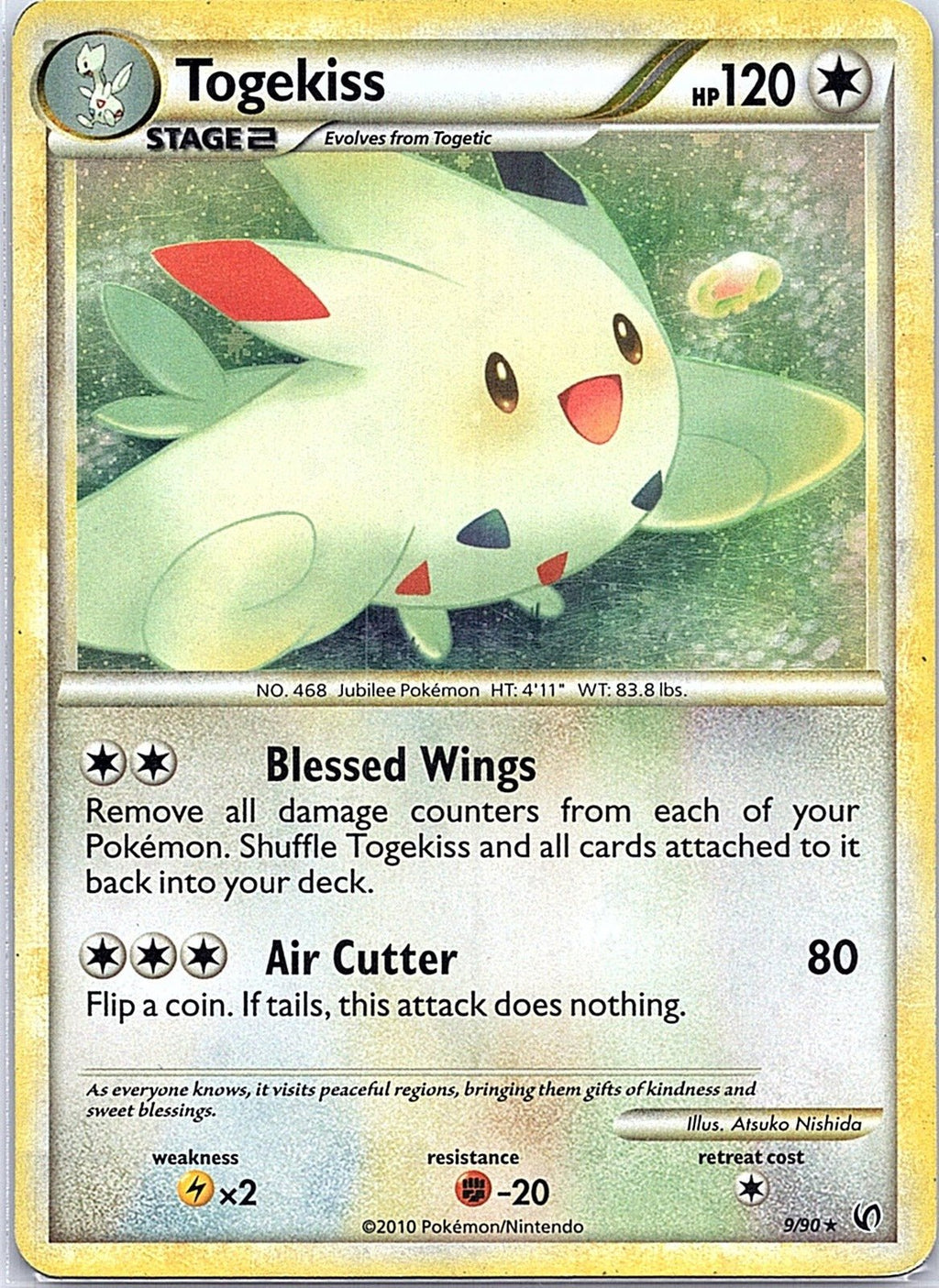 2010 - Pokémon TCG - Togekiss - Undaunted - 9/90 - MP - Holo - Pack Daddies Card Co