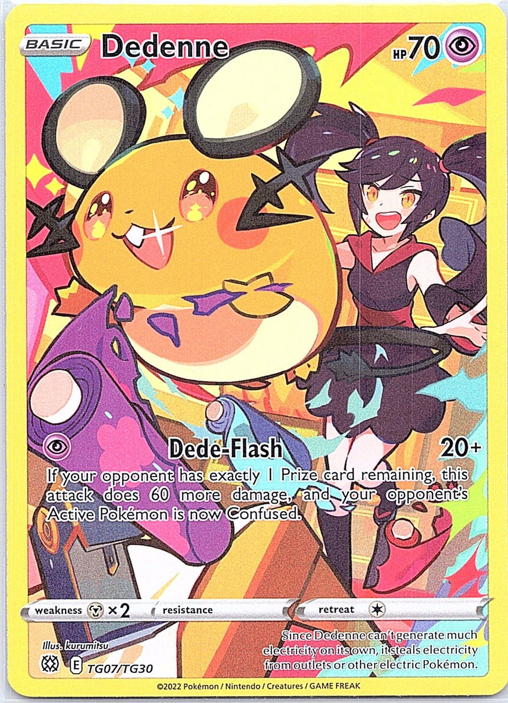 2022 - Pokémon TCG - Dedenne - SWSH09: Brilliant Stars Trainer Gallery - TG07/TG30 - NM - Pack Daddies Card Co