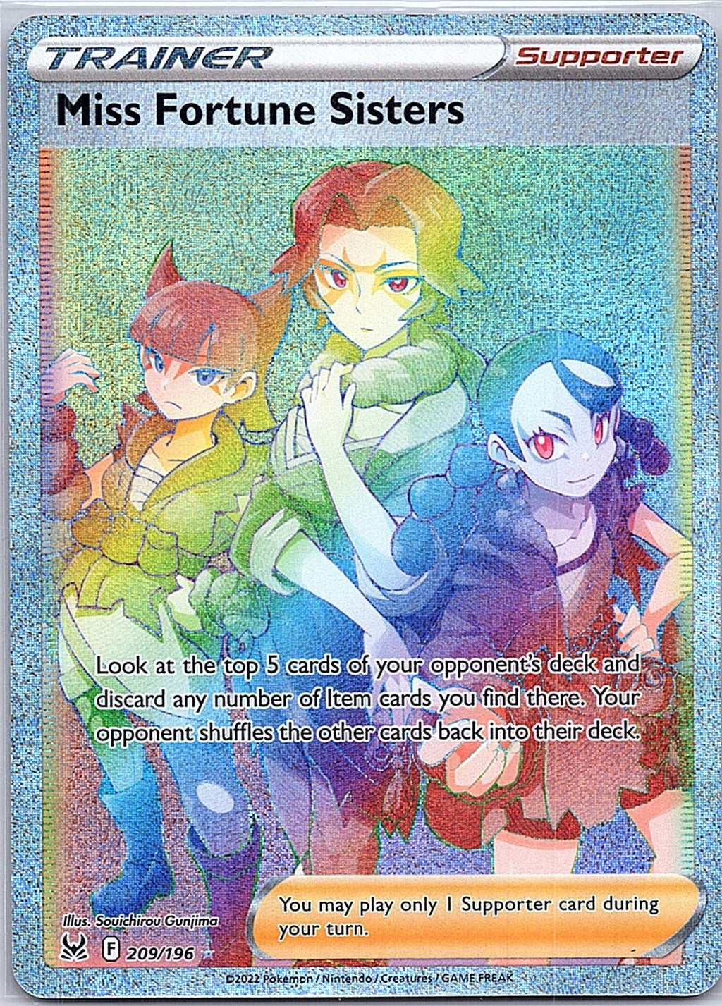 2022 - Pokémon TCG - Miss Fortune Sisters (Secret) - SWSH11: Lost Origin - 209/196 - NM - Pack Daddies Card Co