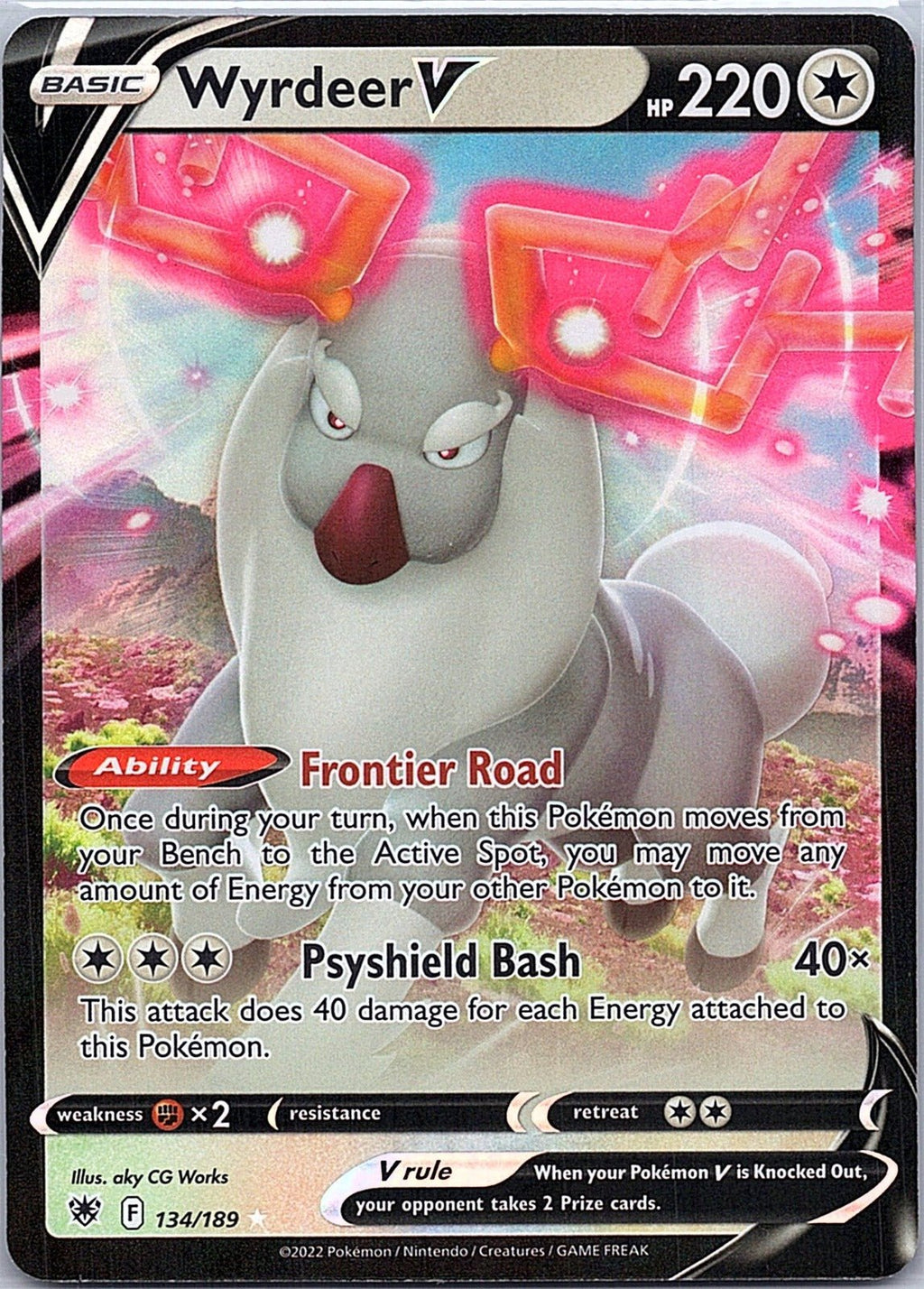 2022 - Pokémon TCG - Wyrdeer V - SWSH10: Astral Radiance - 134/189 - NM - Pack Daddies Card Co