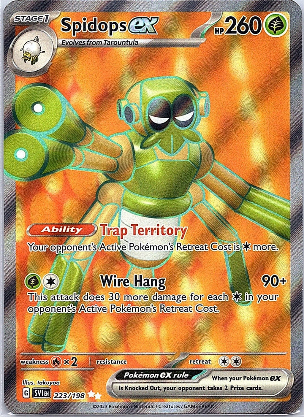 2023 - Pokémon TCG - Spidops ex - SV01: Scarlet & Violet Base Set - 223/198 - NM - Pack Daddies Card Co