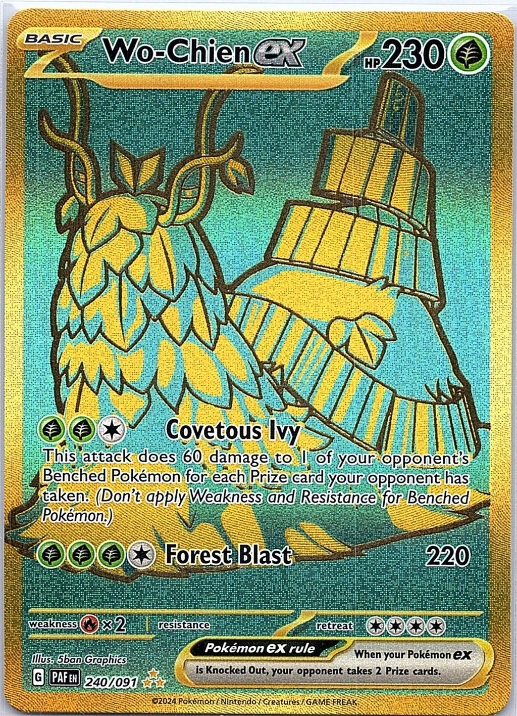 2024 - Pokémon TCG - Wo-Chien ex - SV: Paldean Fates - 240/091 - NM - Pack Daddies Card Co