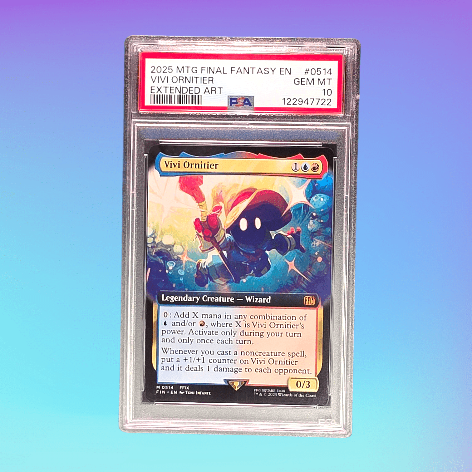 2025 - MTG - Vivi Ornitier (Extended Art) FINAL FANTASY - 514 - PSA 10 - Pack Daddies Card Co
