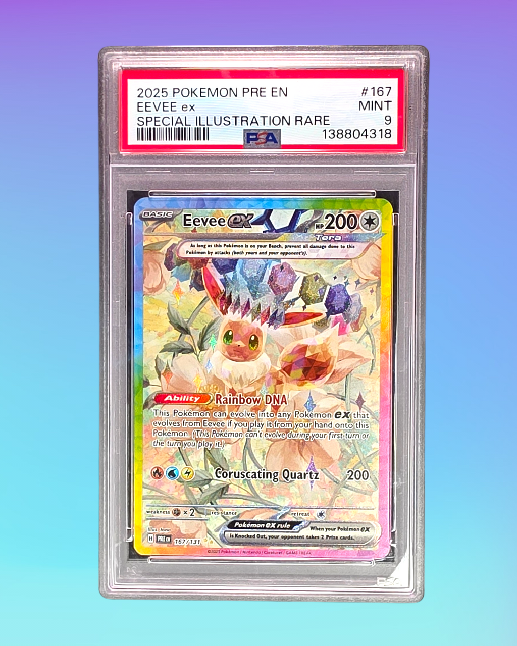 2025 - Pokémon TCG - Eevee ex - Prismatic Evolutions - 167/131 - PSA 9 - Pack Daddies Card Co