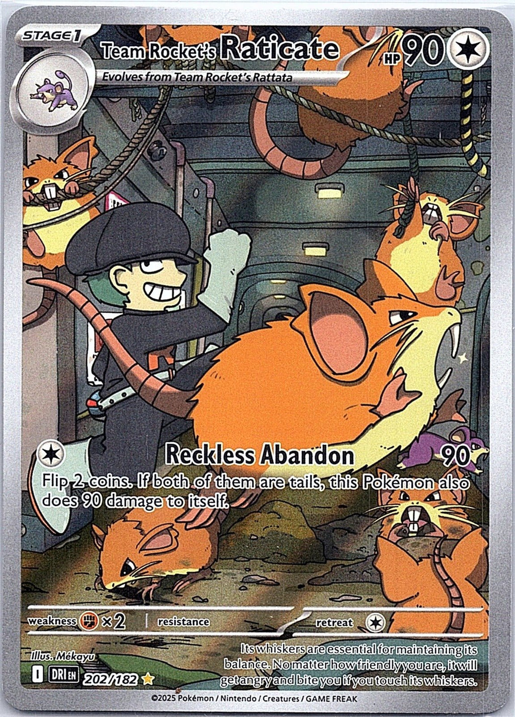2025 - Pokémon TCG - Team Rocket's Raticate - SV10: Destined Rivals - 202/182 - NM - Pack Daddies Card Co