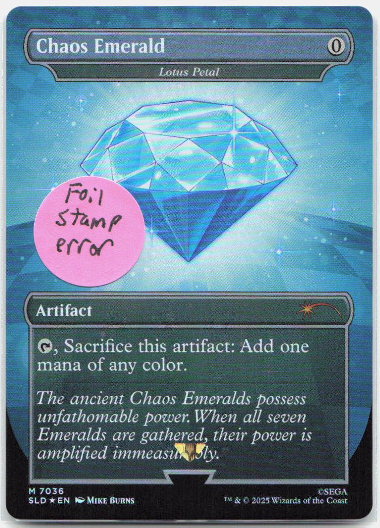 2026 - Magic: The Gathering - Chaos Emerald - Lotus Petal - Secret Lair Drop Series - 7036 - NM - Foil - Pack Daddies Card Co
