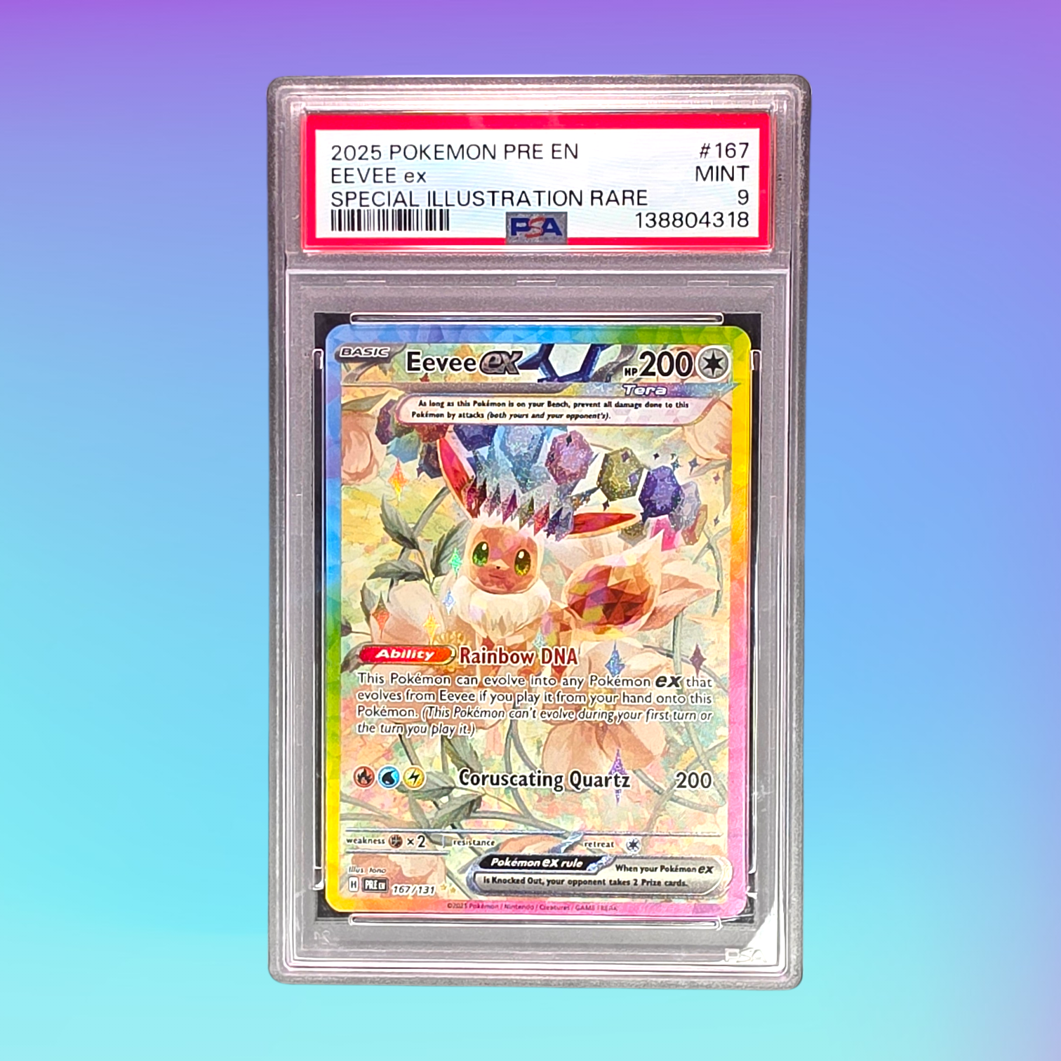 2025 - Pokémon TCG - Eevee ex - Prismatic Evolutions - 167/131 - PSA 9