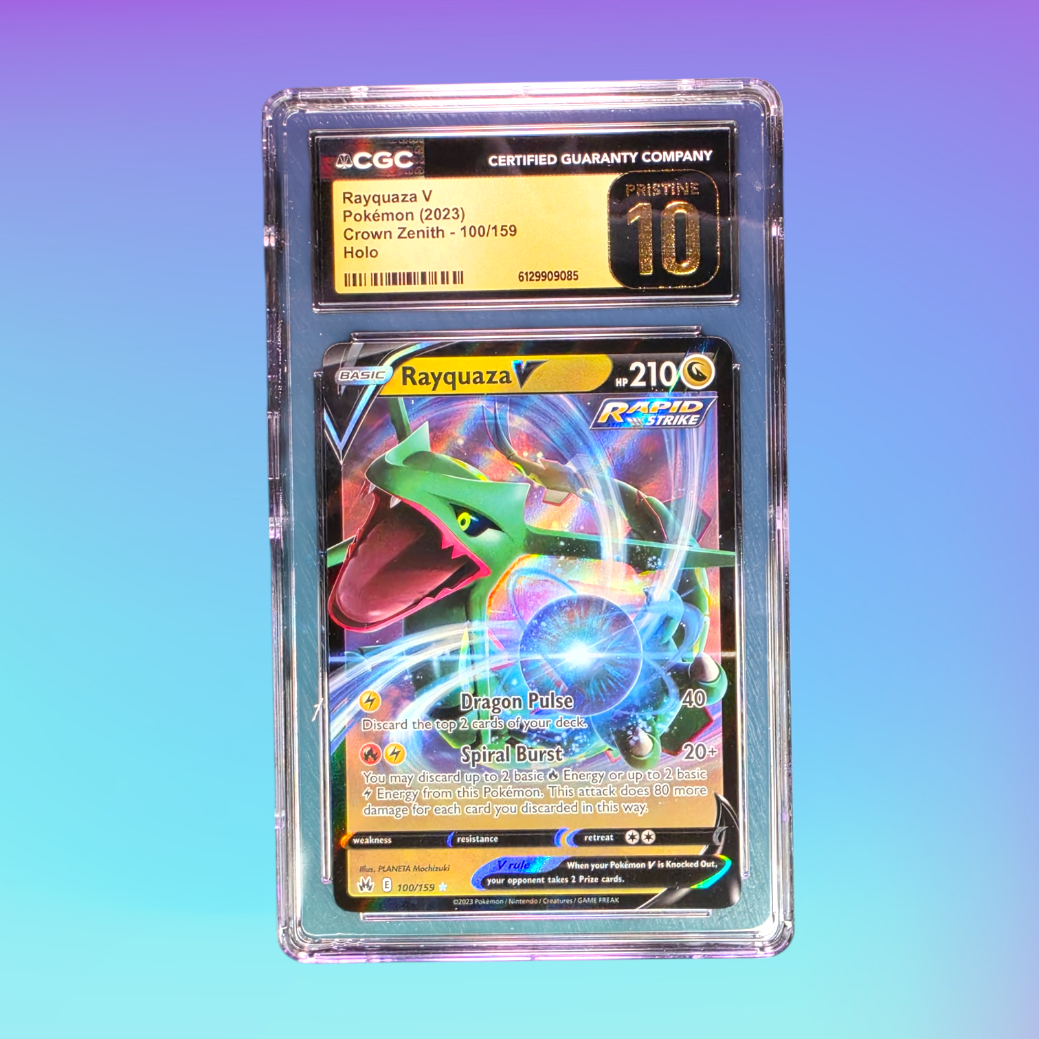 2023 - Pokemon TCG - Rayquaza V Holo SWSH: Crown Zenith 100/159