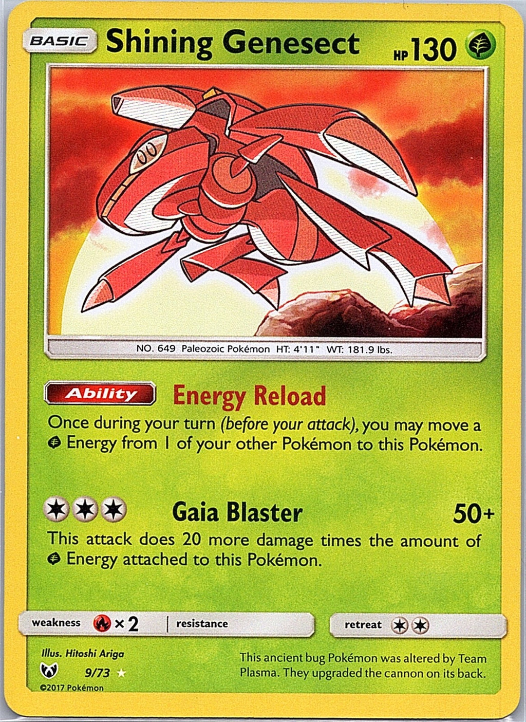 2017 - Pokémon TCG - Shining Genesect - Shining Legends - 9/73 - NM