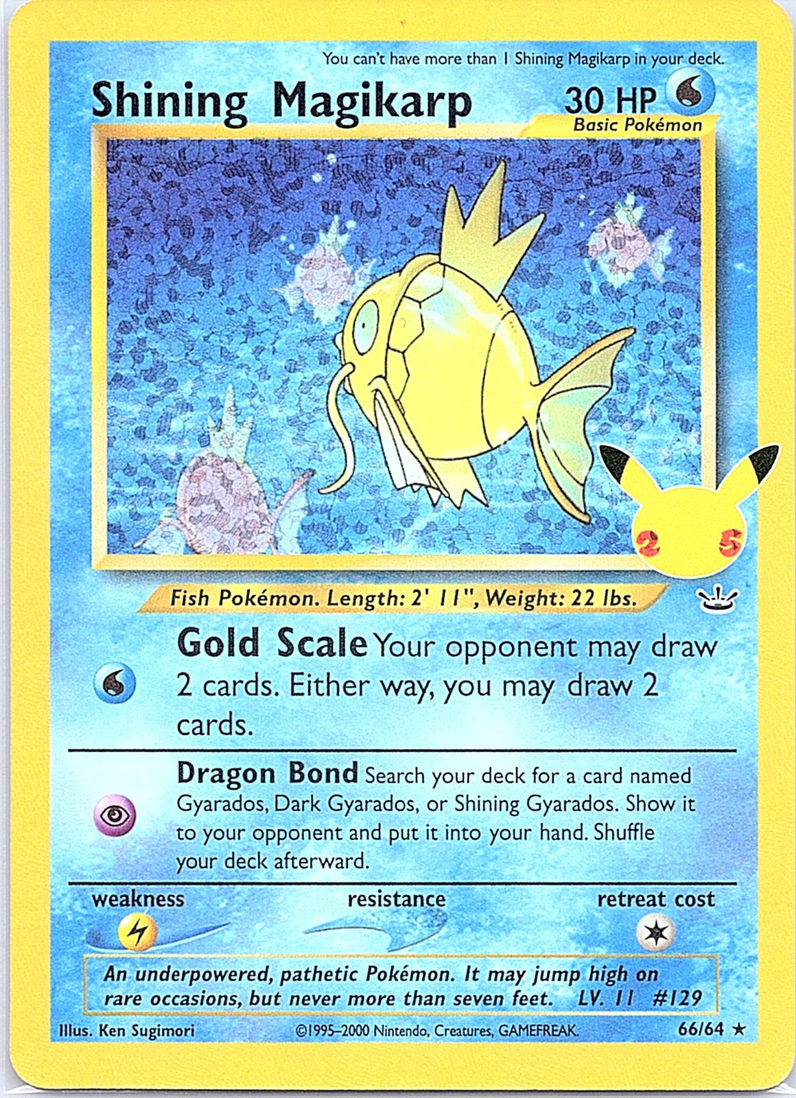 2021 - Pokémon TCG - Shining Magikarp - Celebrations: Classic Collection - 66/64 - NM