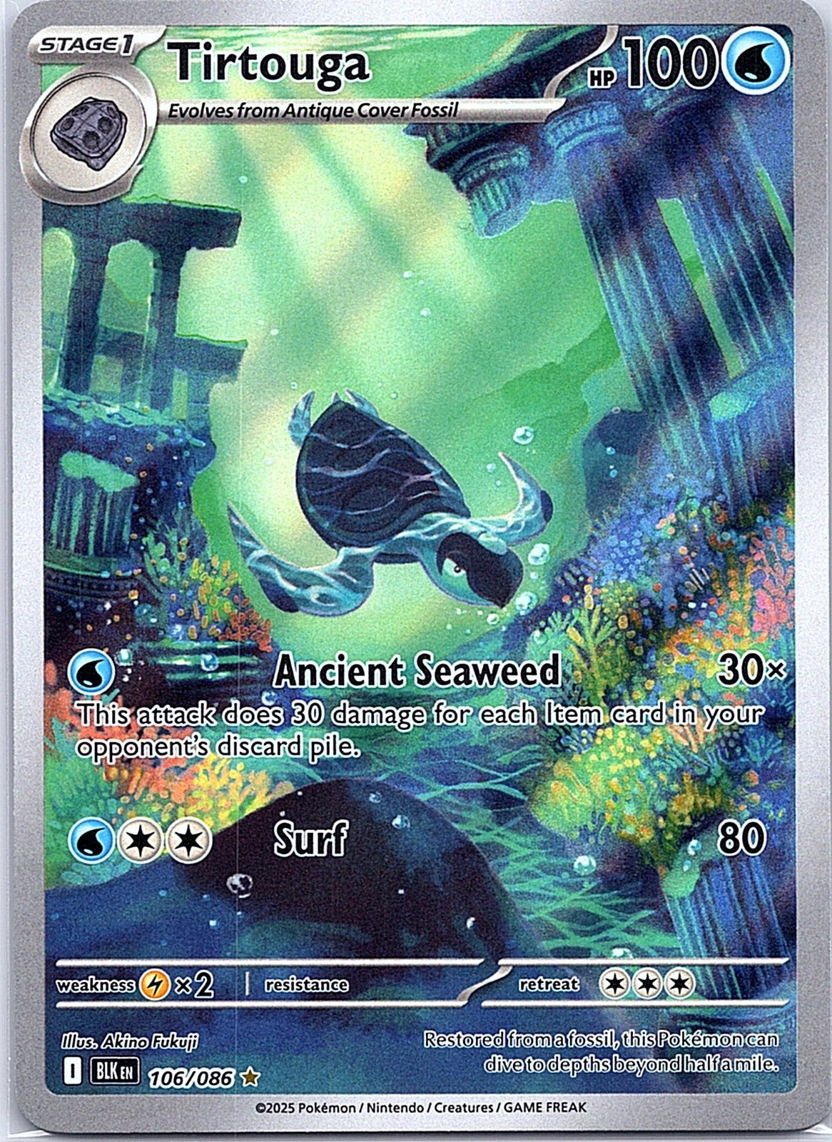 2025 - Pokémon TCG - Tirtouga - SV: Black Bolt - 106/086 - NM