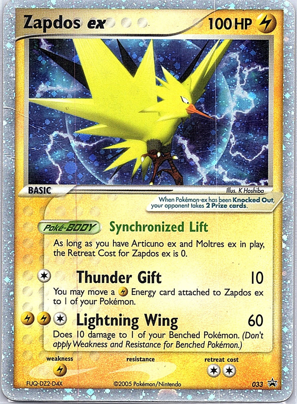 2026 - Pokémon TCG - Zapdos ex - (EX Collector's Window Tins) - Nintendo Promos - 033 - DMG - Holo