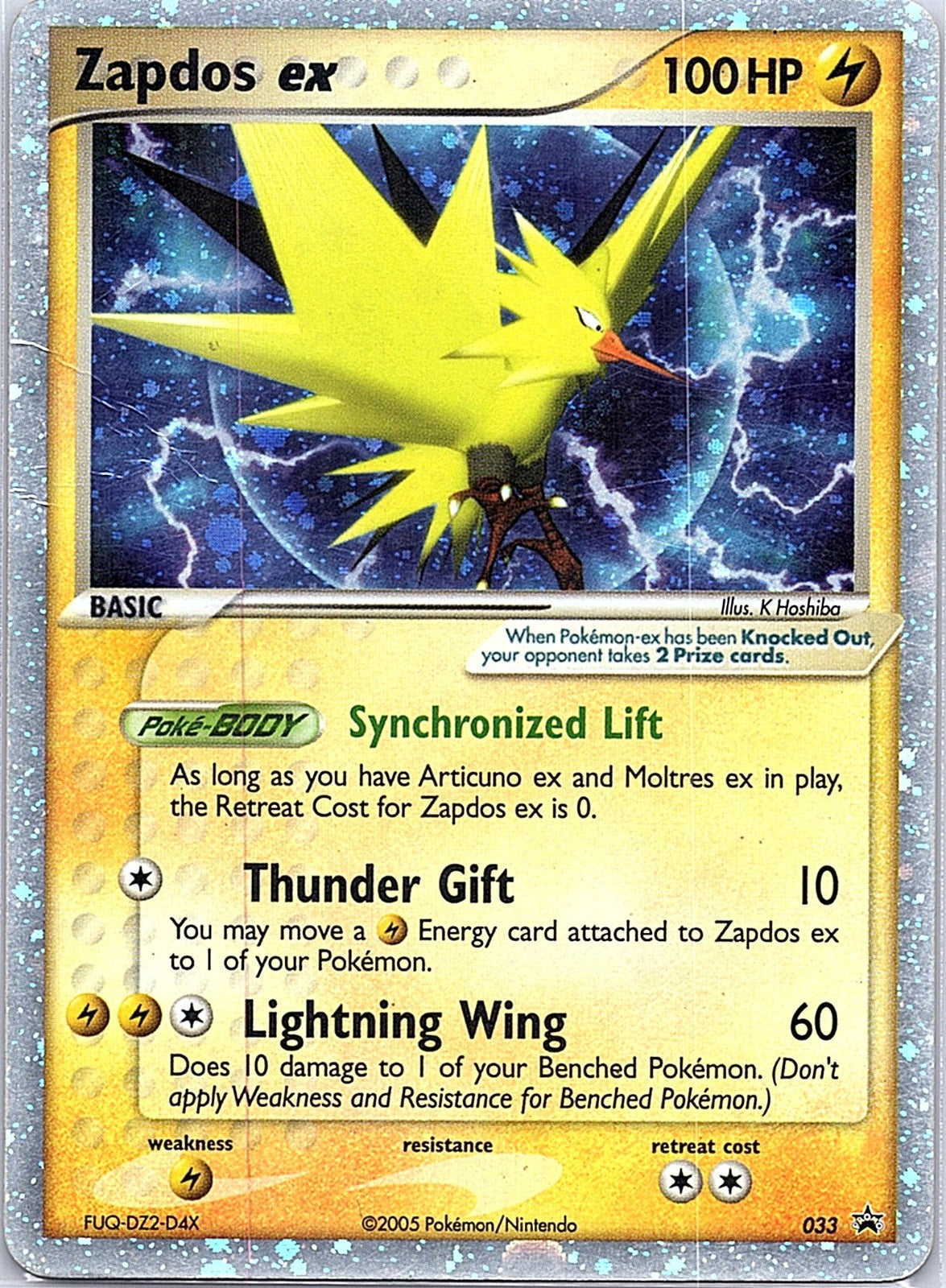 2026 - Pokémon TCG - Zapdos ex - (EX Collector's Window Tins) - Nintendo Promos - 033 - DMG - Holo