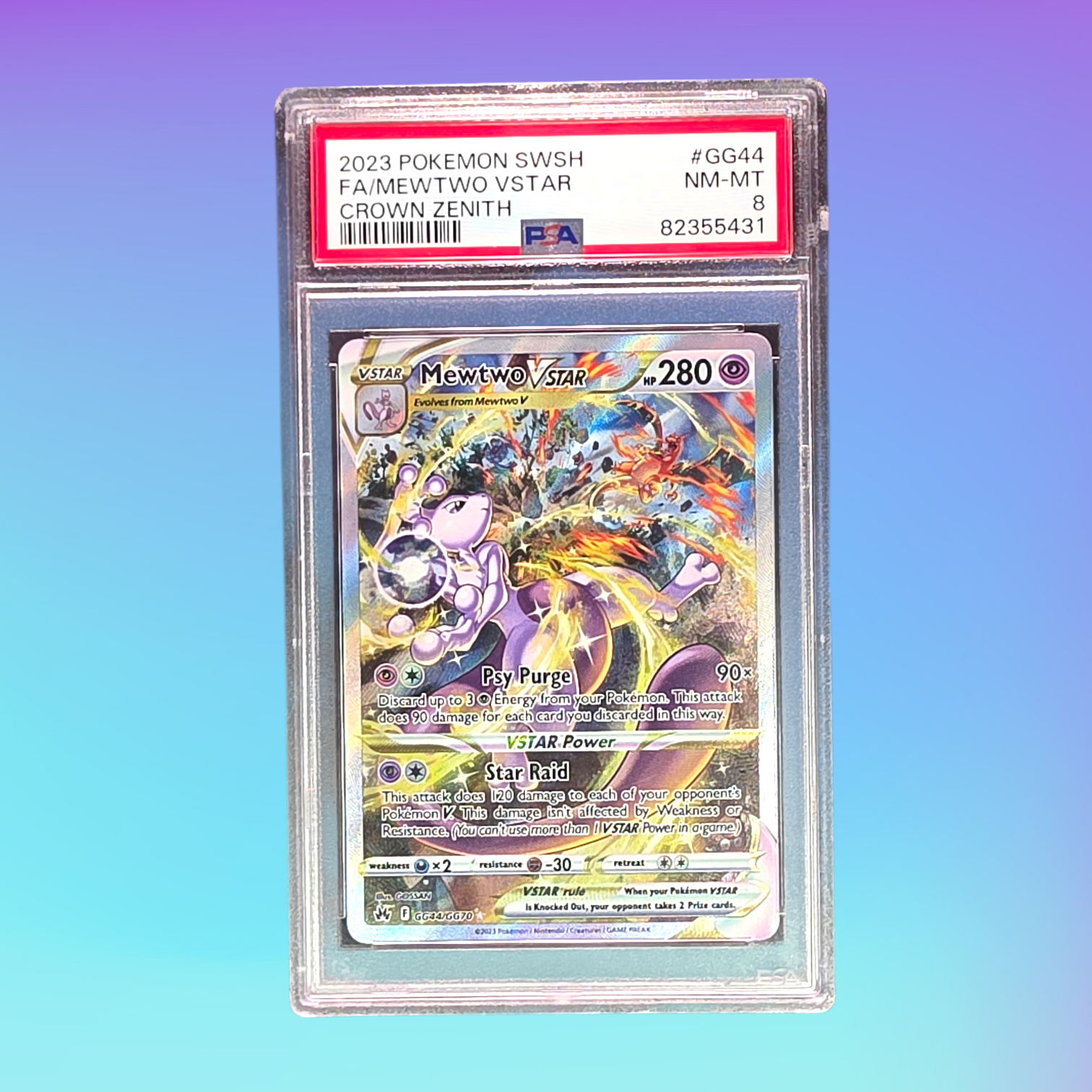 2023 - Pokemon TCG - Mewtwo VSTAR Holo SWSH: Crown Zenith: Galarian Gallery GG44/GG70