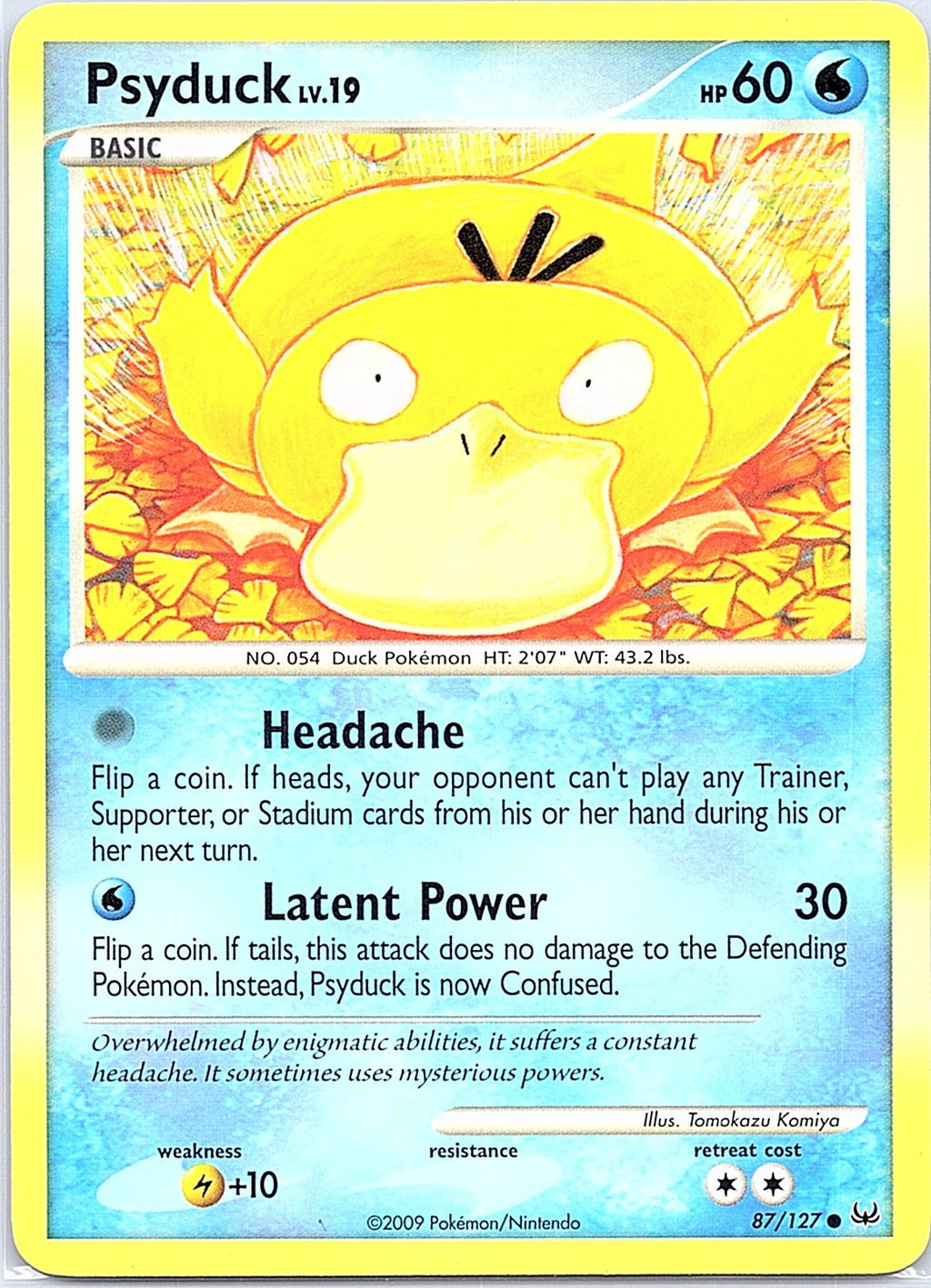 2009 - Pokémon TCG - Psyduck - Platinum - 87/127 - LP -