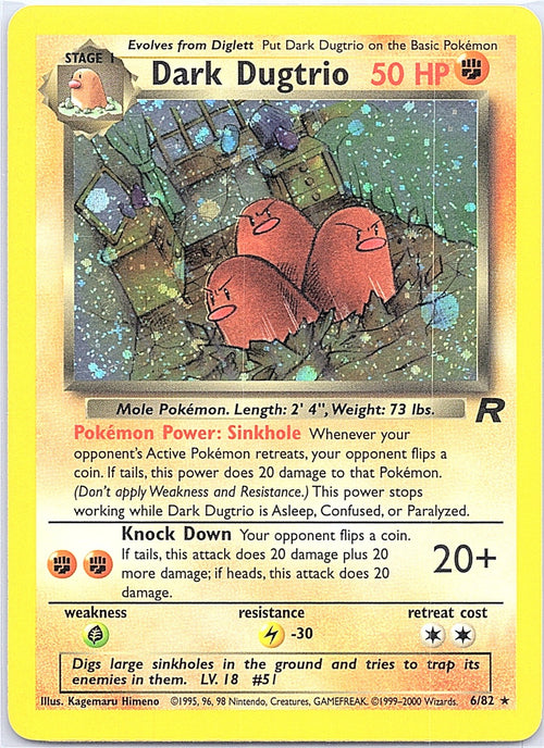 2000 - Pokémon TCG - Dark Dugtrio - Team Rocket - 06/82 - NM