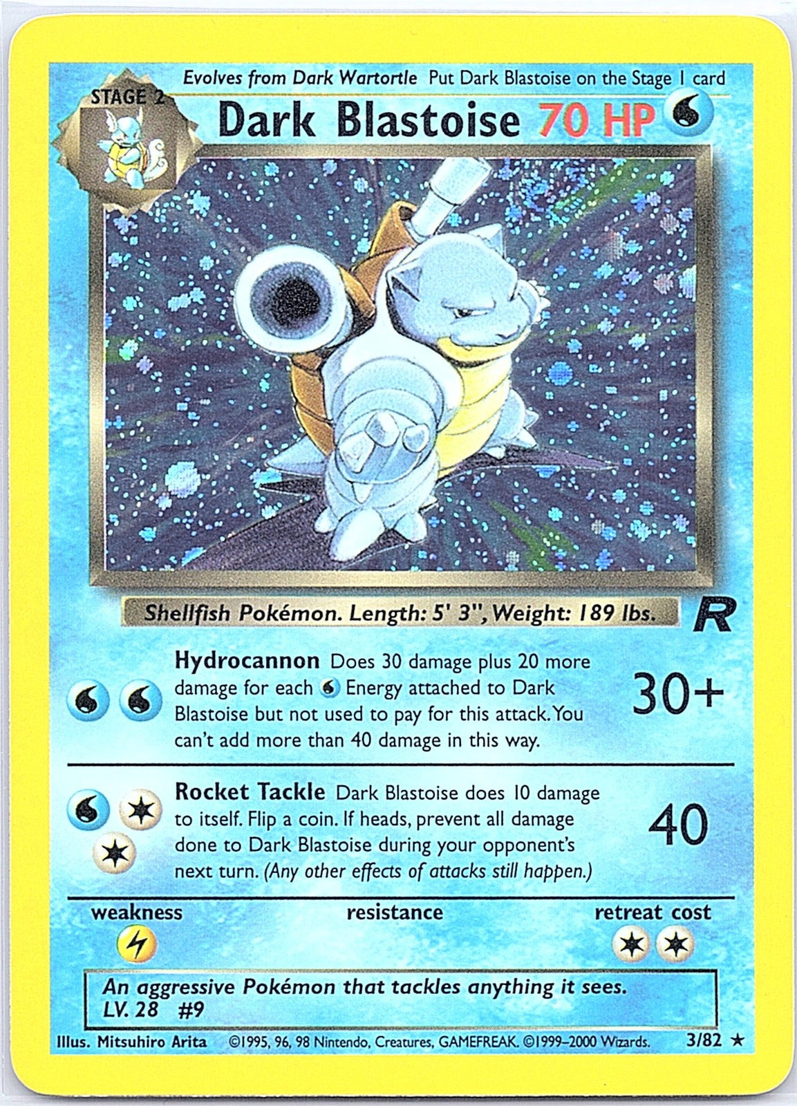 2000 - Pokémon TCG - Dark Blastoise - Team Rocket - 03/82 - NM (Swirl)