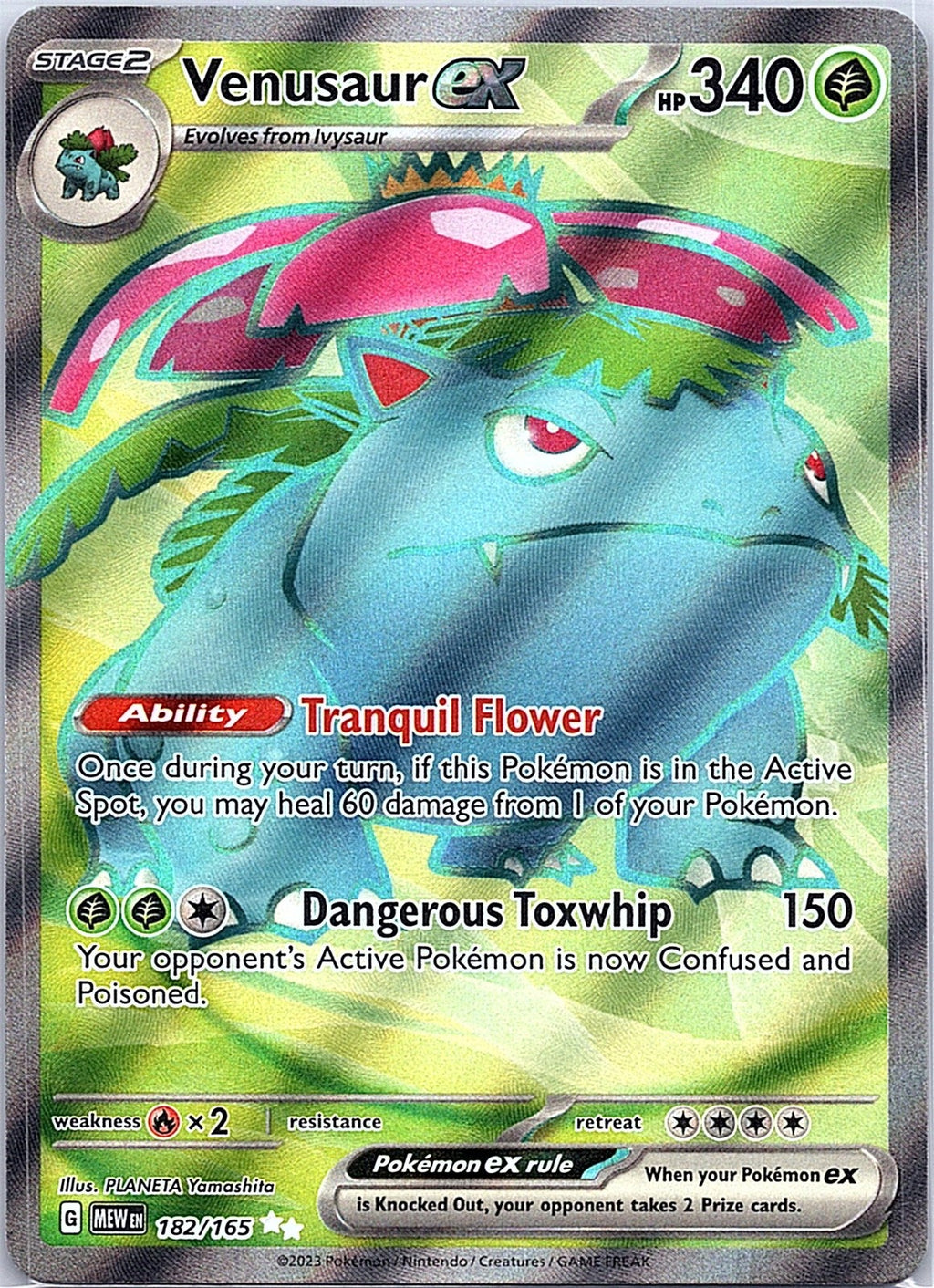 2023 - Pokémon TCG - Venusaur ex - - SV: Scarlet & Violet 151 - 182/165 - NM