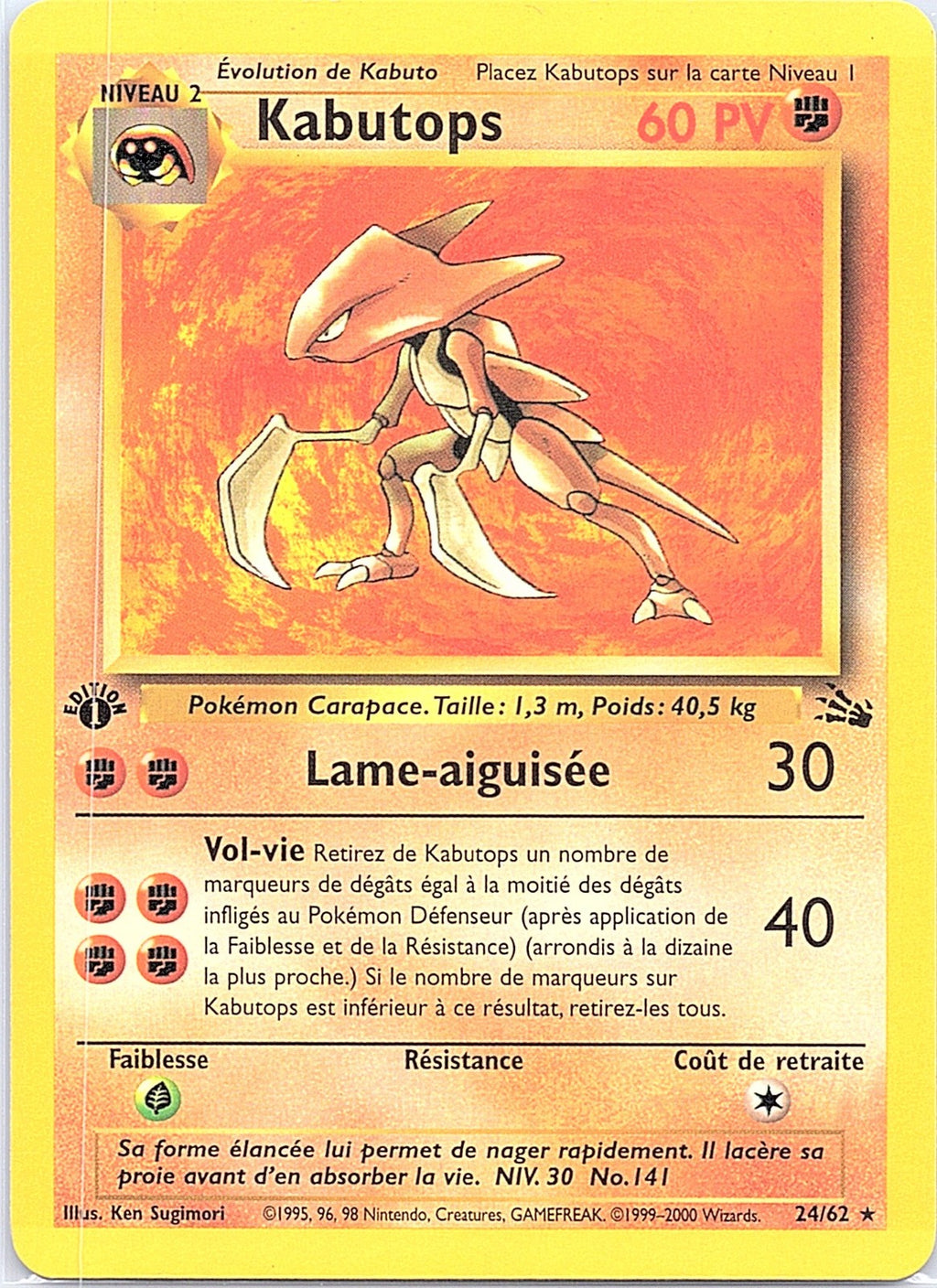 1999 - Pokémon TCG - Kabutops (24) - Fossil - 24/62 - LP - 1st Edition