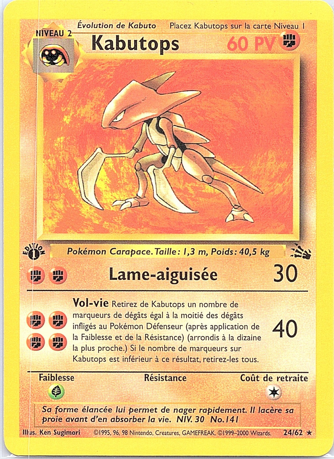1999 - Pokémon TCG - Kabutops (24) - Fossil - 24/62 - LP - 1st Edition