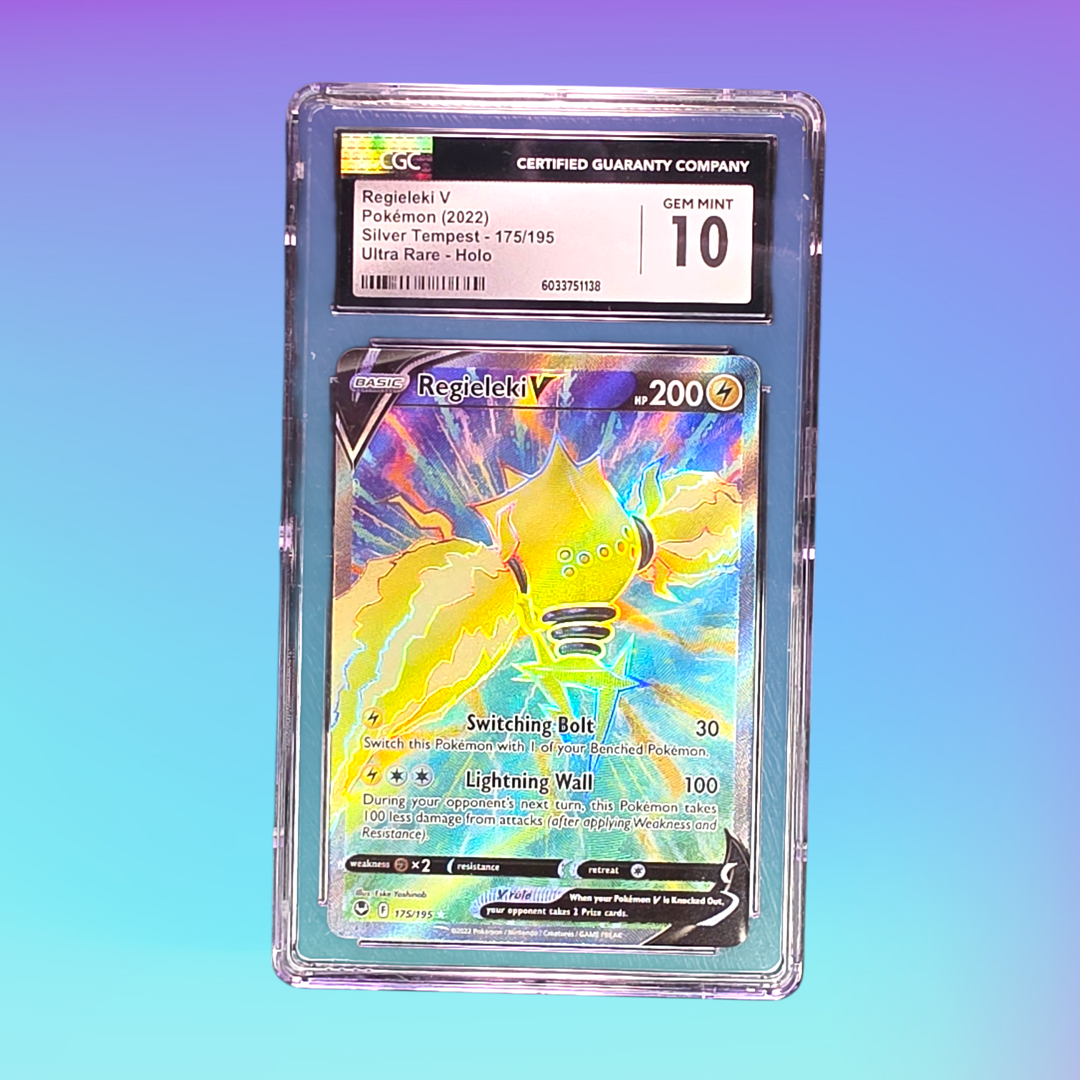 2022 - Pokemon TCG - Regieleki V (Full Art) Holo SWSH12: Silver Tempest 175/195