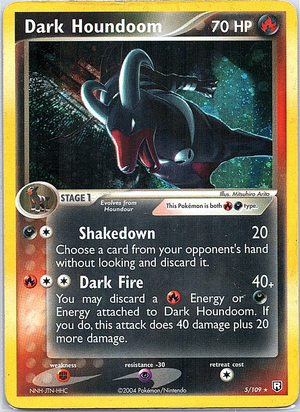 2004 - Pokémon TCG - Dark Houndoom - Team Rocket Returns - 5/109 - DMG - Holo