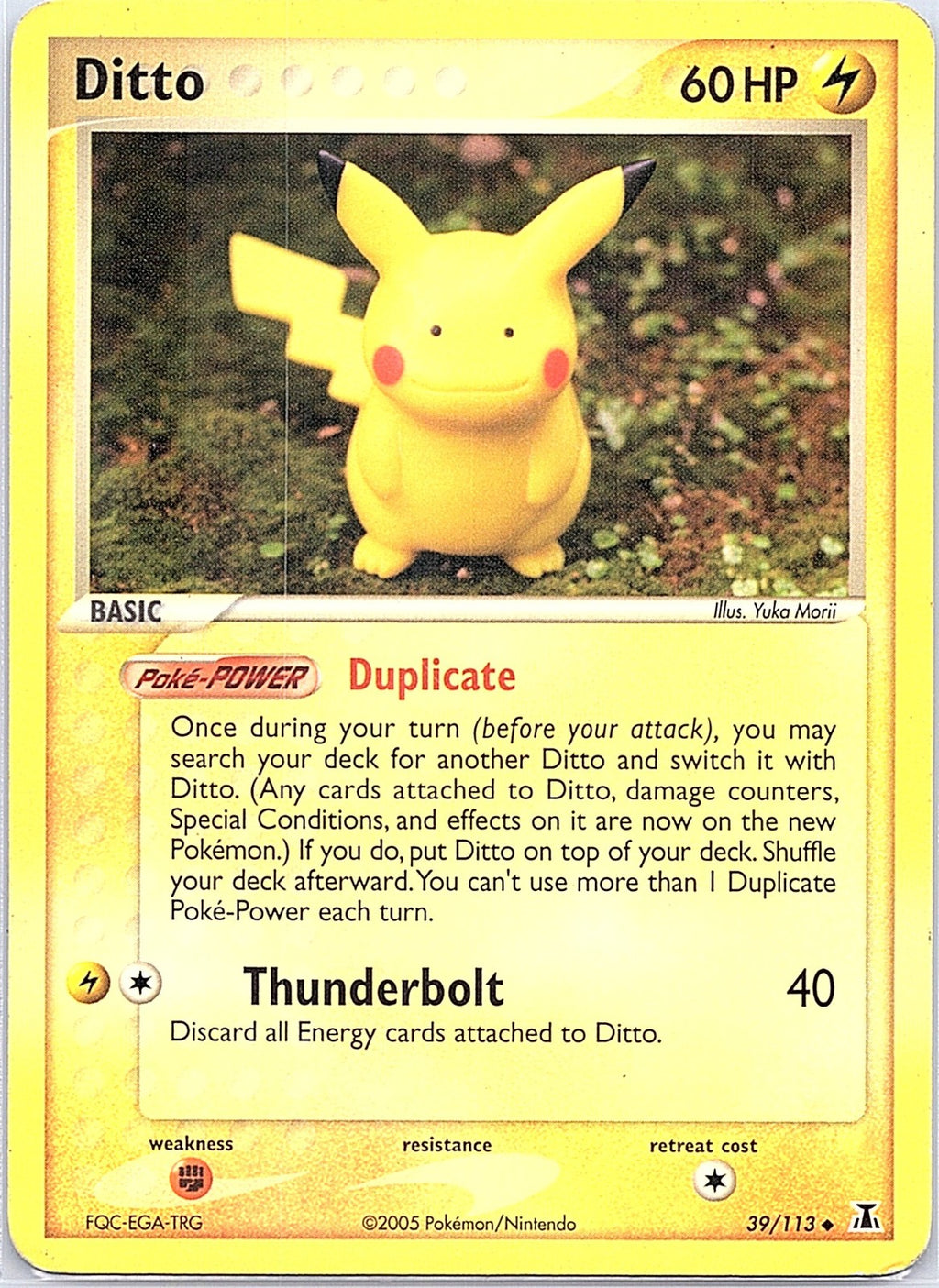 2005 - Pokémon TCG - Ditto - 039/113 (Pikachu) - Delta Species - 39/113 - HP