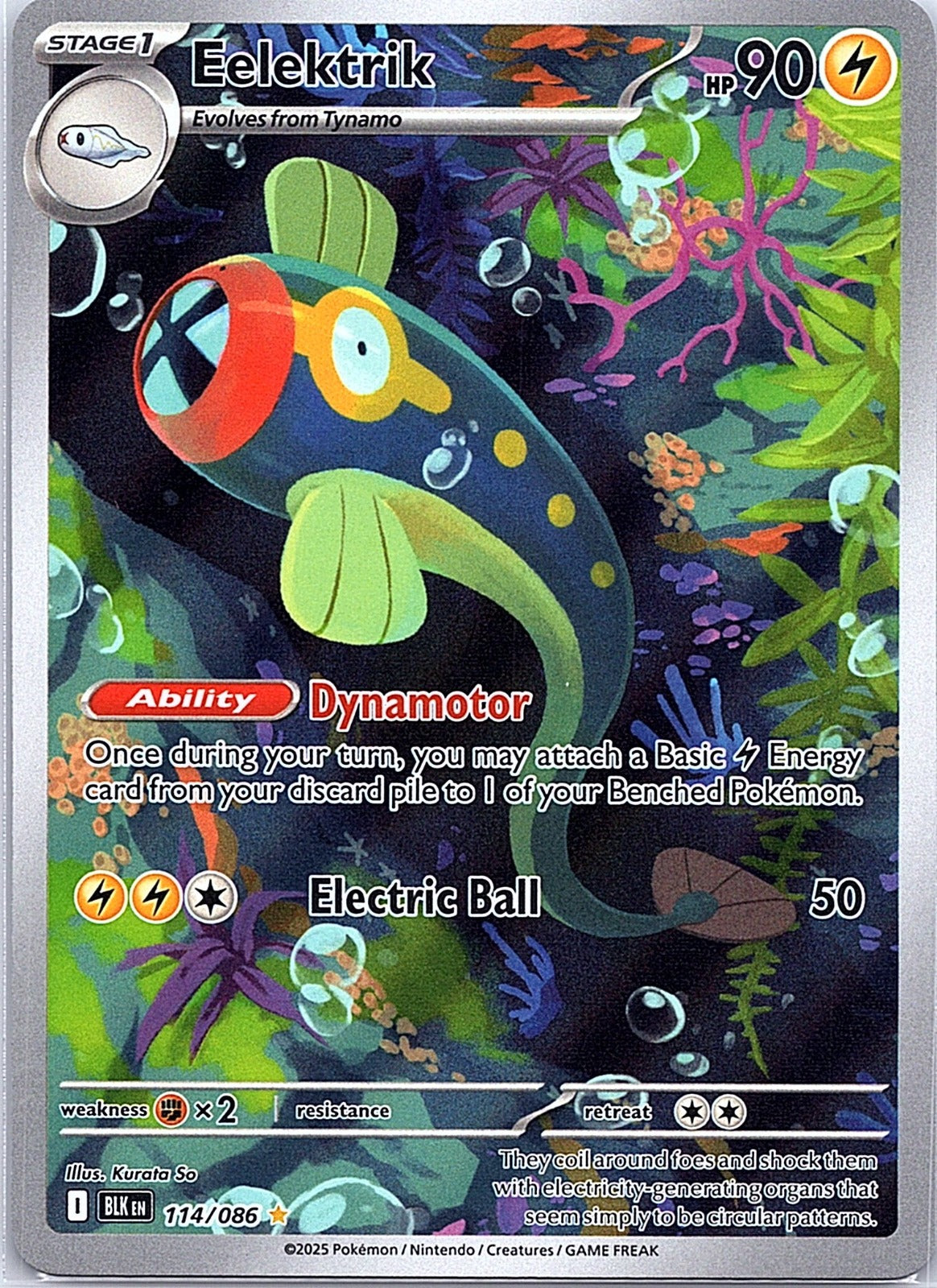 2025 - Pokémon TCG - Eelektrik - SV: Black Bolt - 114/086 - NM