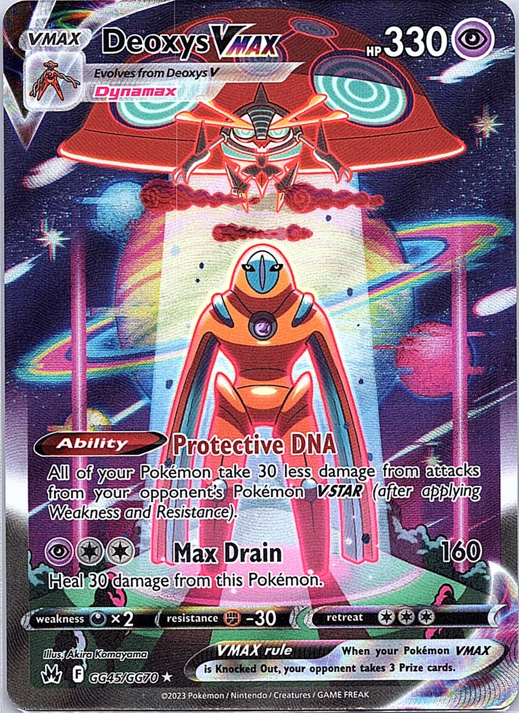 2023 - Pokémon TCG - Deoxys VMAX - SWSH: Crown Zenith: Galarian Gallery - GG45/GG70 - NM