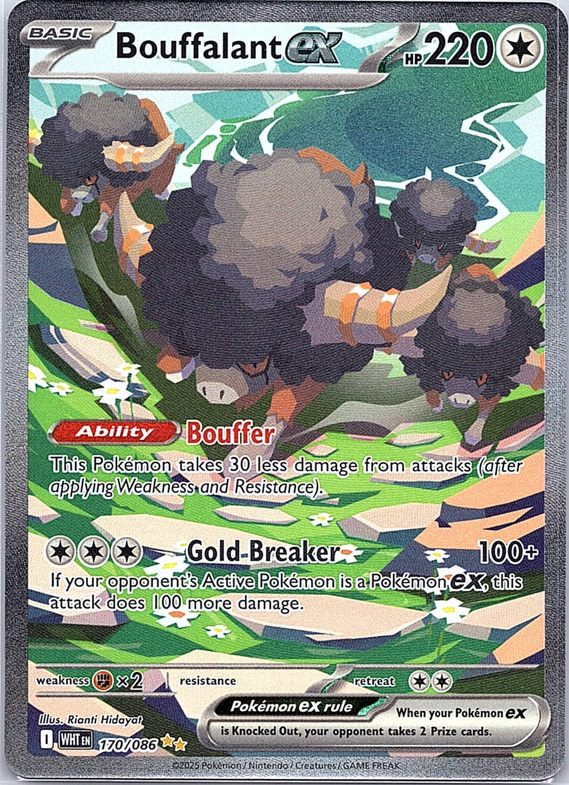 2025 - Pokémon TCG - Bouffalant ex - SV: White Flare - 170/086 - NM