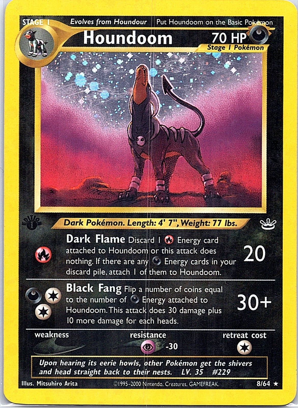 2001 - Pokémon TCG - Houndoom - Neo Revelation - 08/64 - MP - 1st Edition Holo