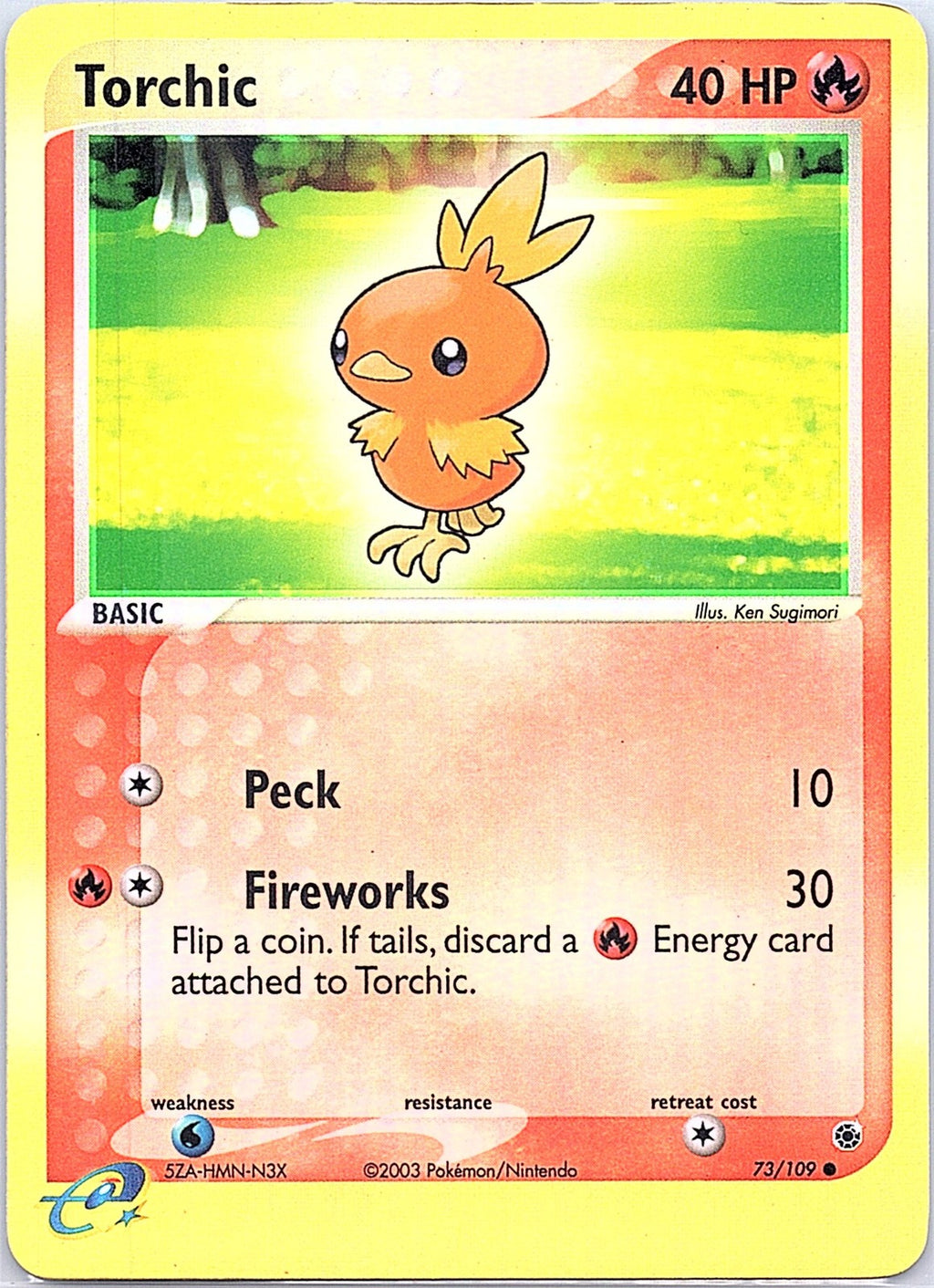 2003 - Pokémon TCG - Torchic - - Ruby and Sapphire - 73/109 - LP - Reverse Holo