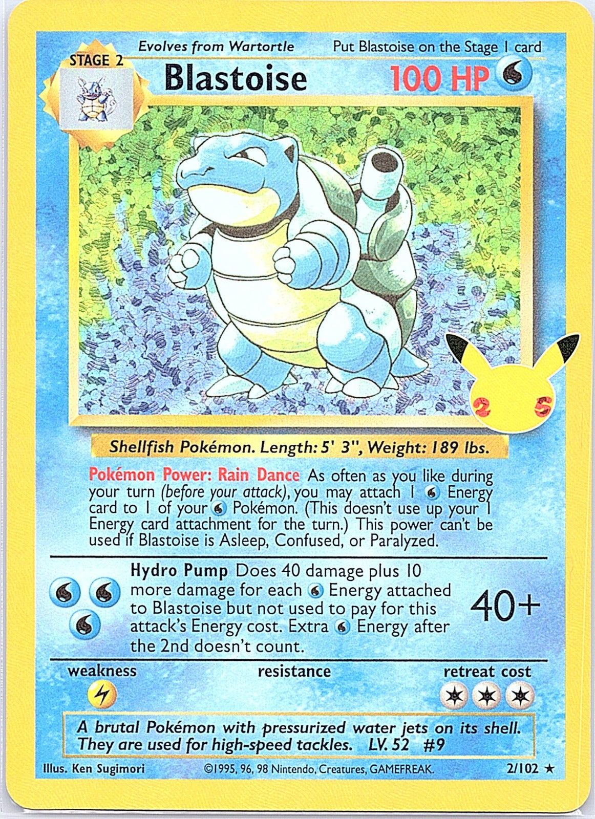 2021 - Pokémon TCG - Blastoise - Celebrations: Classic Collection - 2/102 - NM