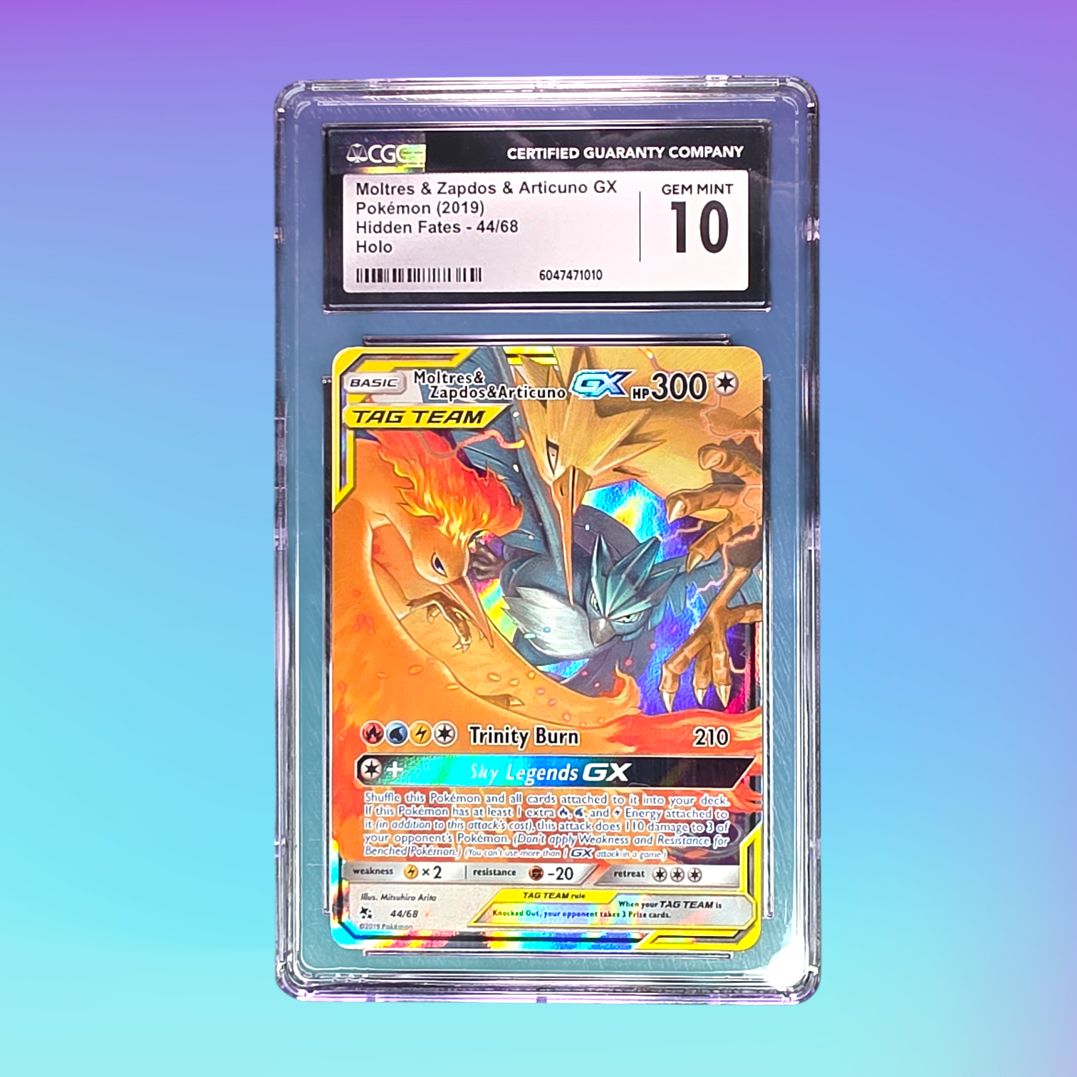 2019 - Pokemon TCG - Moltres & Zapdos & Articuno GX Holo Hidden Fates 44/68