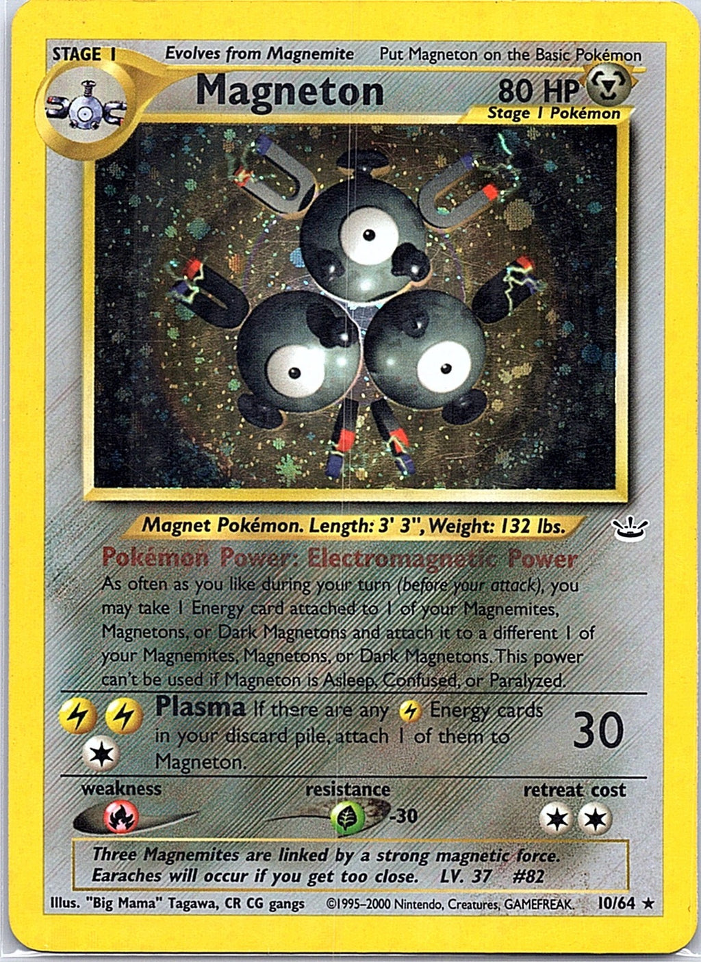 2001 - Pokémon TCG - Magneton - Neo Revelation - 10/64 - MP - Unlimited Holo