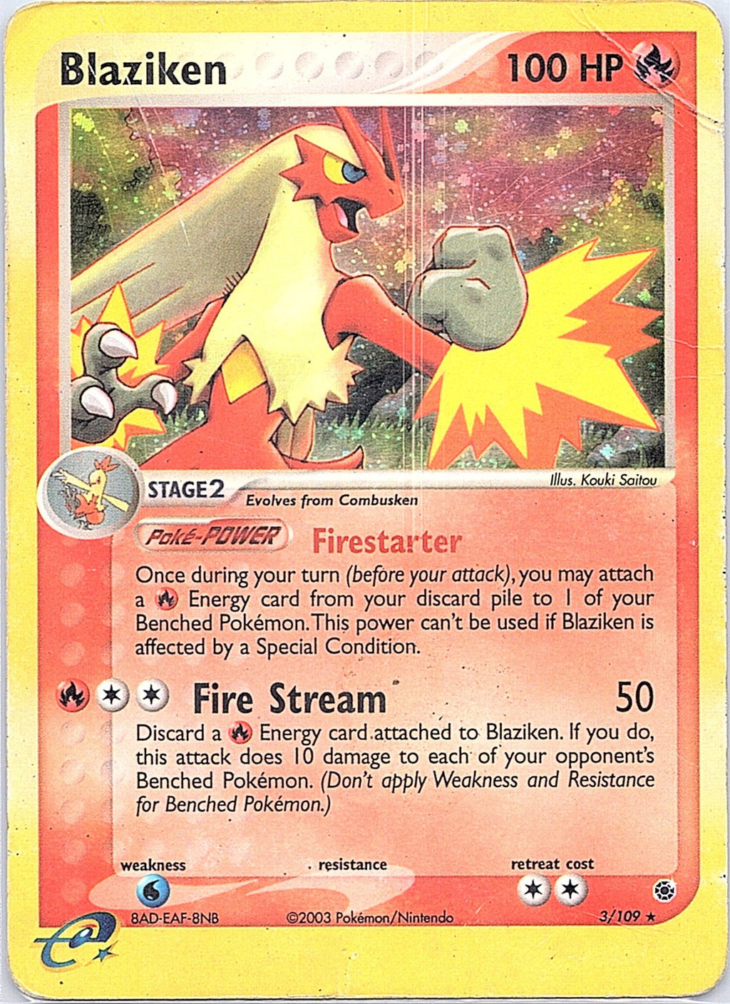 2003 - Pokémon TCG - Blaziken - Ruby and Sapphire - 3/109 - DMG - Holo
