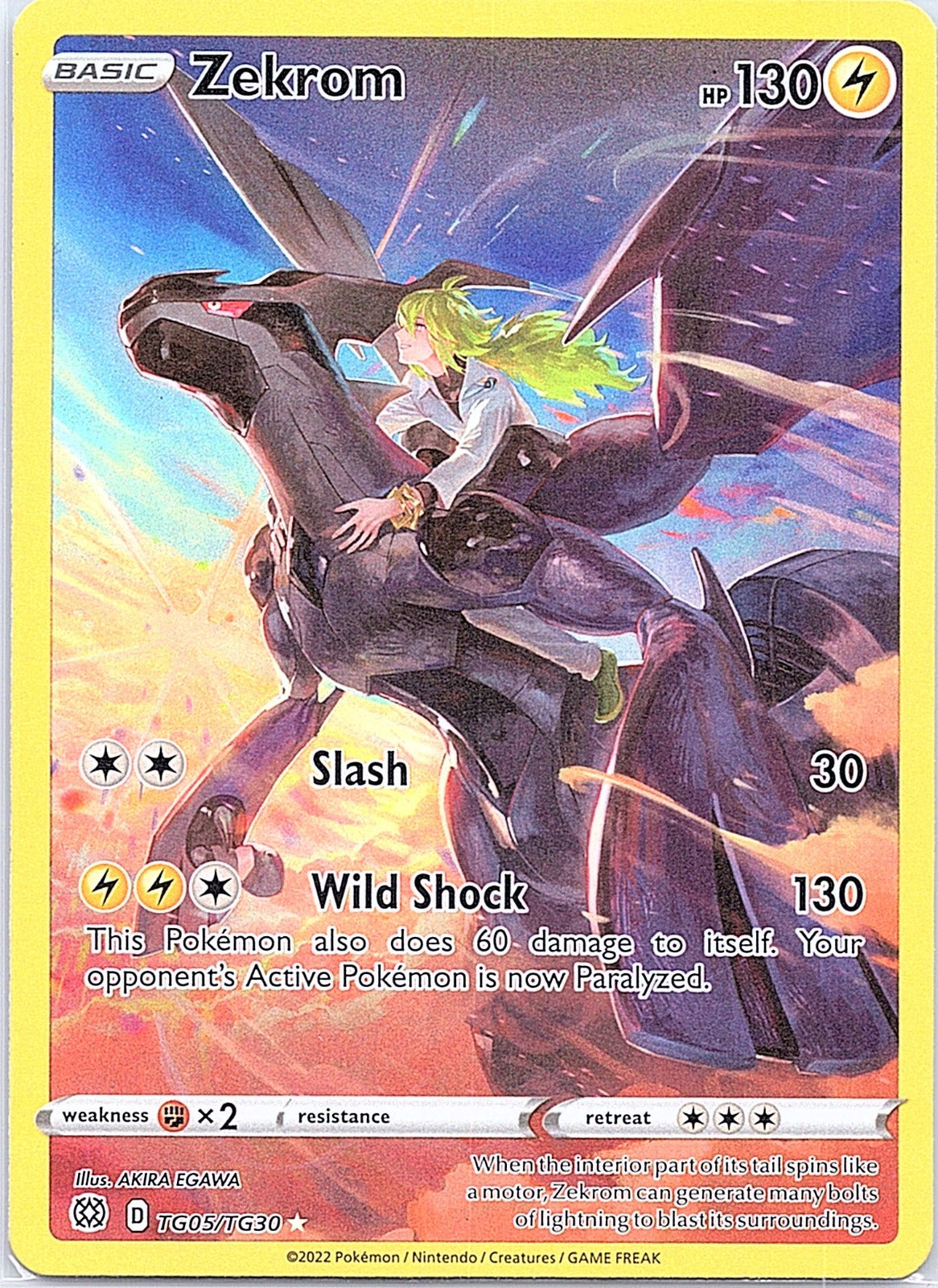 2022 - Pokémon TCG - Zekrom - SWSH09: Brilliant Stars Trainer Gallery - TG05/TG30 - LP - 