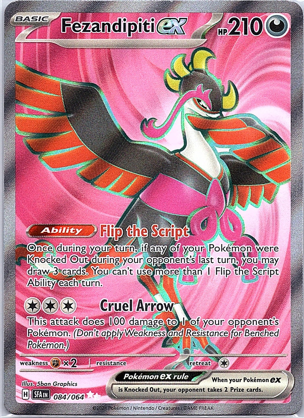 2024 - Pokémon TCG - Fezandipiti ex - SV: Shrouded Fable - 084/064 - NM