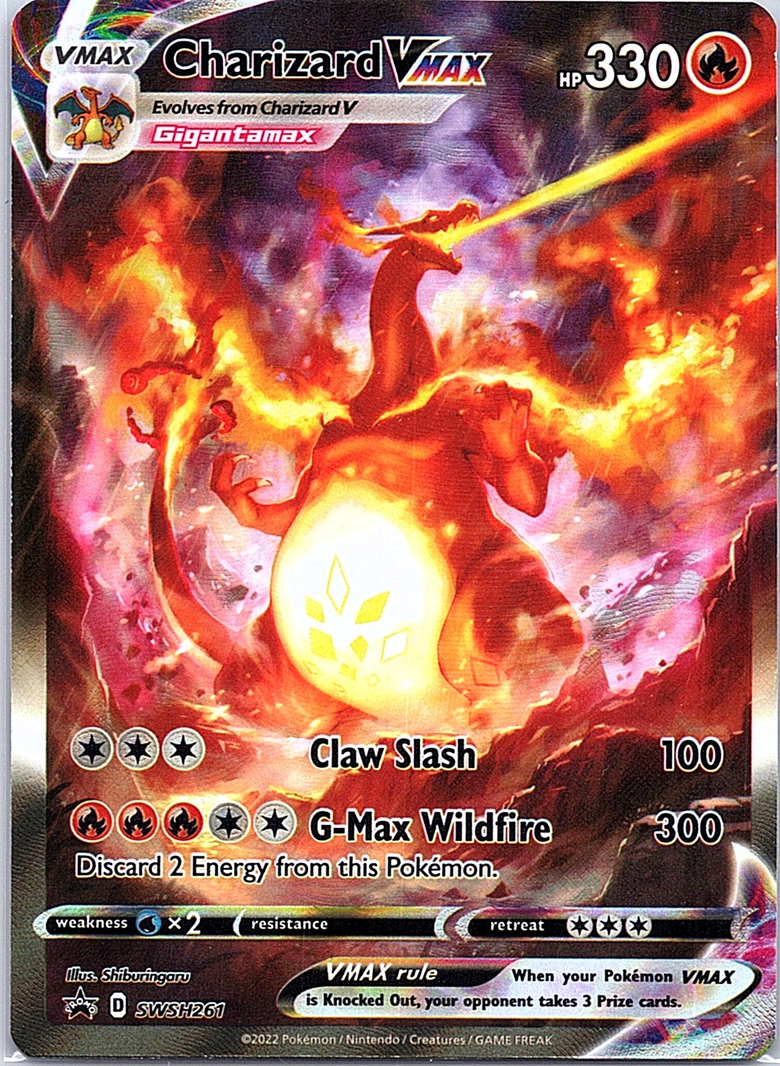 2019 - Pokémon TCG - Charizard VMAX - SWSH: Sword & Shield Promo Cards - SWSH261 - LP 
