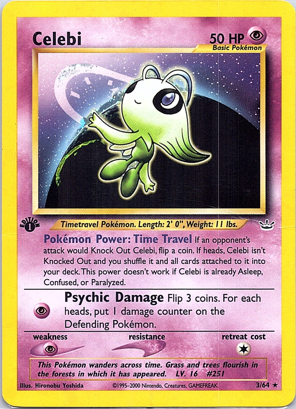 2001 - Pokémon TCG - Celebi (3) - Neo Revelation - 03/64 - DMG - 1st Edition Holo